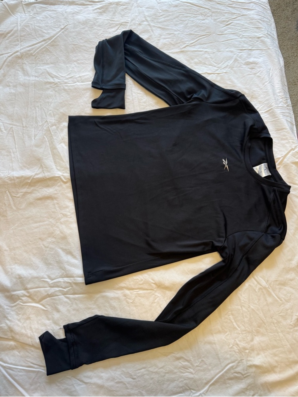 Reebok Black Long Sleeve Athletic Cropped Top